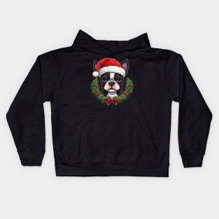 Boston Terrier Christmas Kids Hoodie